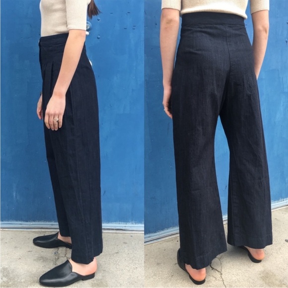 Ilana Kohn | Boyd Pant in Indigo Linen/Cotton 0 - Picture 2 of 8